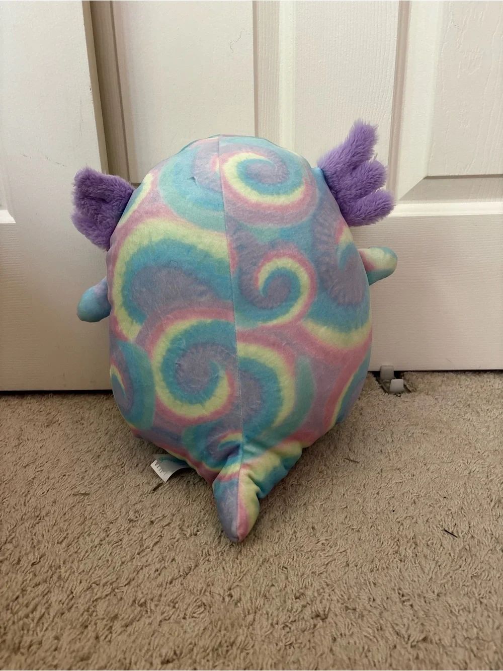 SQUISHMALLOW Vivie the Tie-Dye Pastel Axolotl Plush with Sparkle Gills